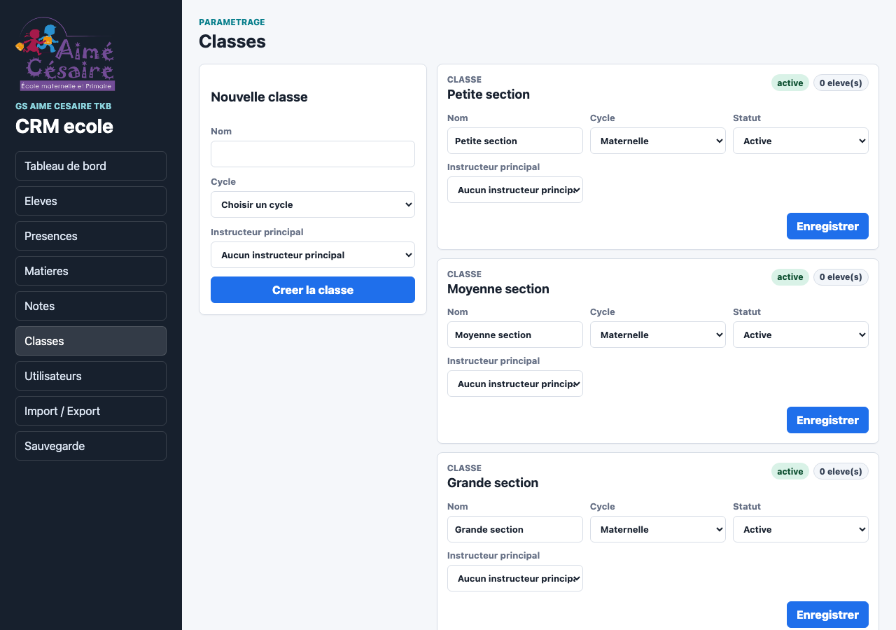 Menu Classes